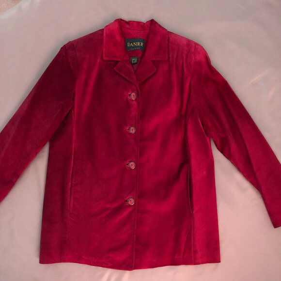 Danier Burgundy Suede Jacket - Picture 8 of 9